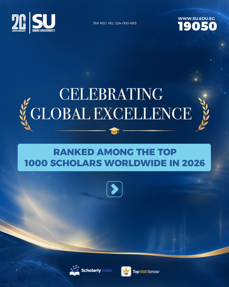 Celebrating Sinai University’s distinguished scholars ranked among the Top 1,000 Scholars Worldwide in 2026